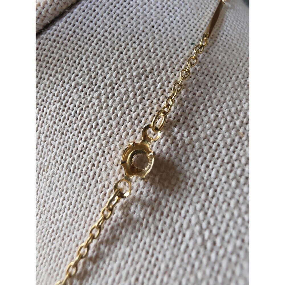 Prong Set Clear Rhinestone Station Necklace Vintage READ Description - Picture 5 of 10